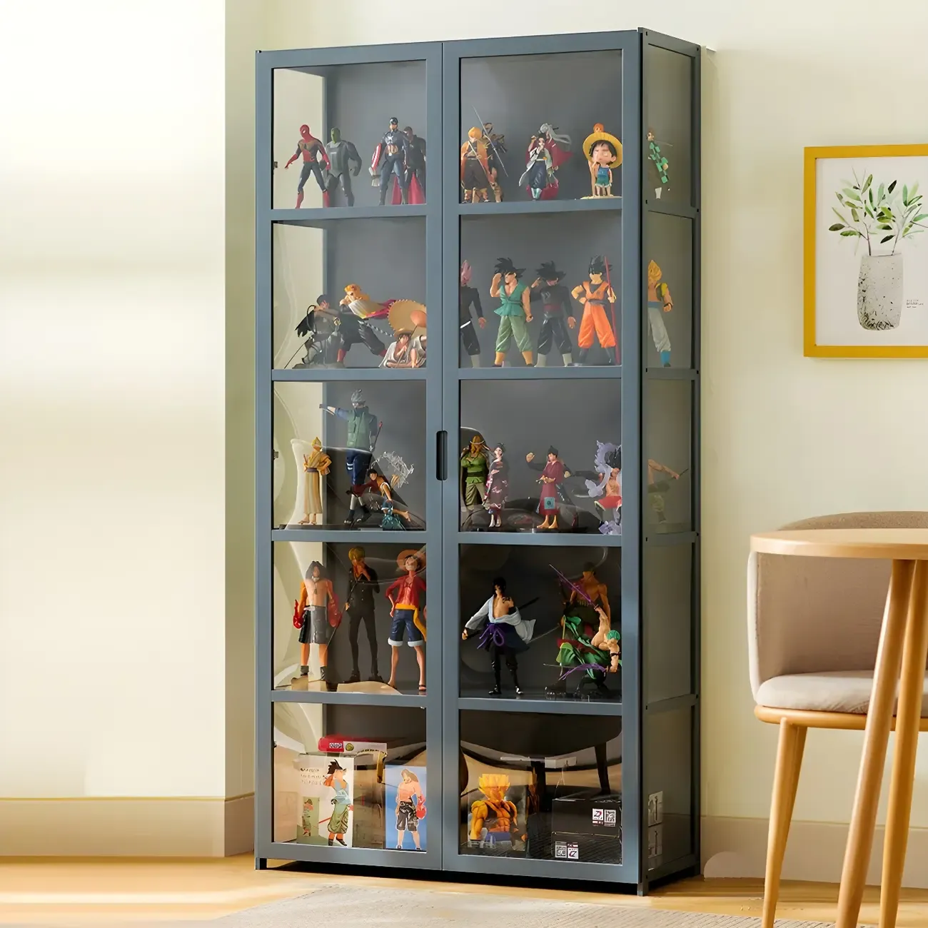 Classic Bamboo Display Cabinet with Acrylic Doors for Home Image - 25