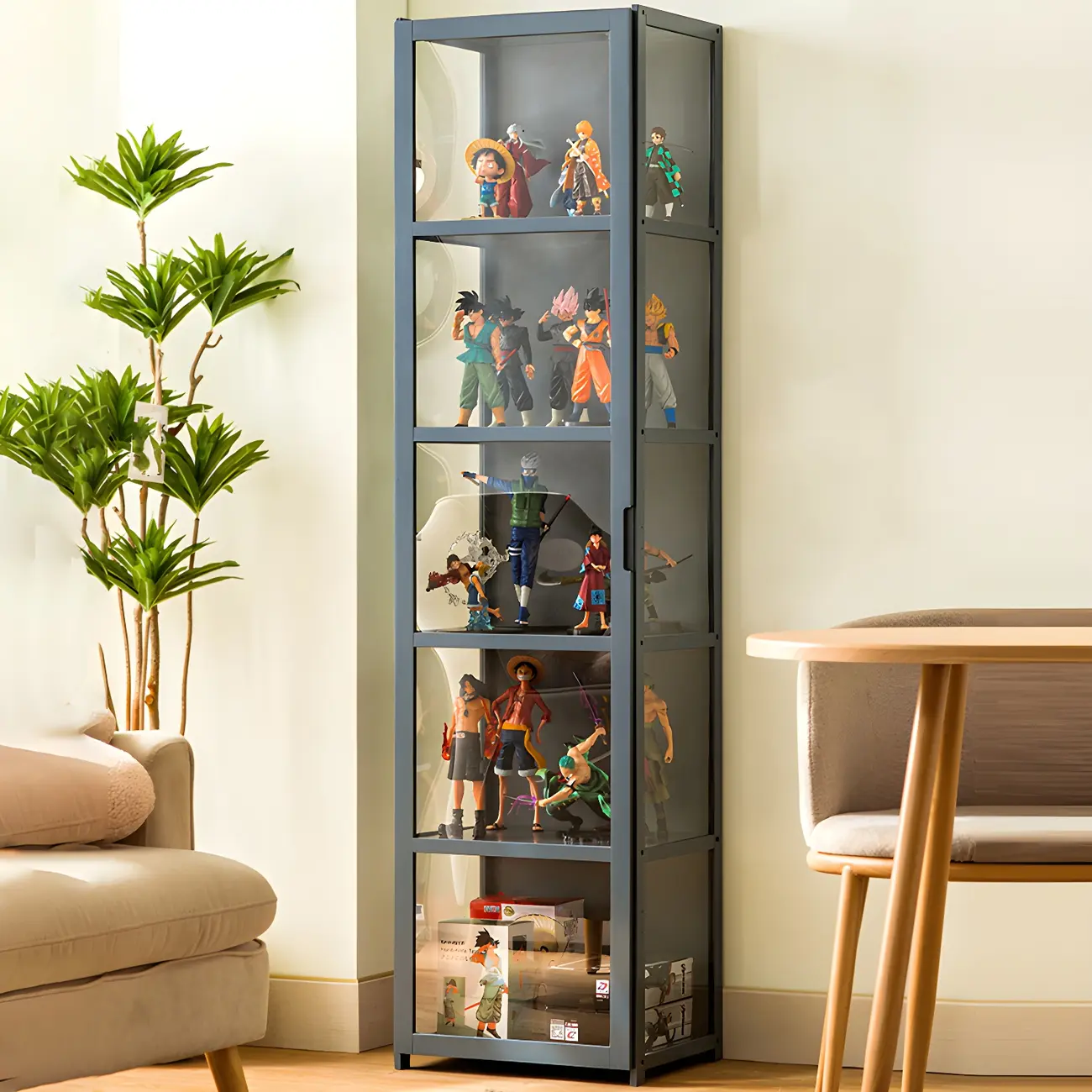 Classic Bamboo Display Cabinet with Acrylic Doors for Home Image - 26 | homeyfad