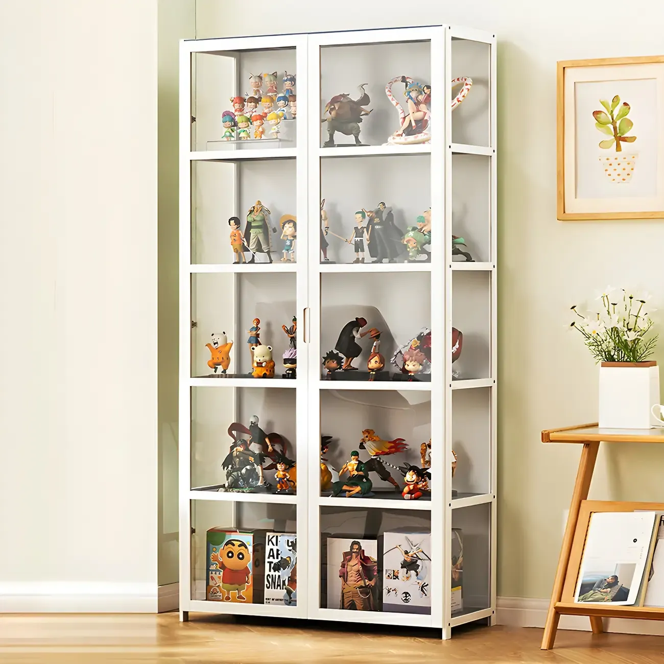 Classic Bamboo Display Cabinet with Acrylic Doors for Home Image - 27