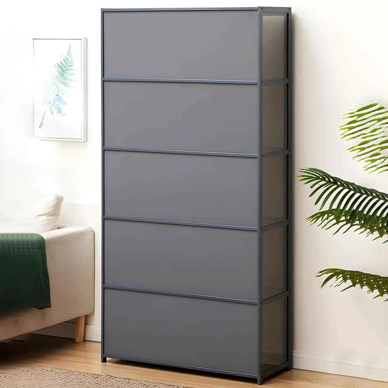 Classic Bamboo Display Cabinet with Acrylic Doors for Home Image - 28 | homeyfad