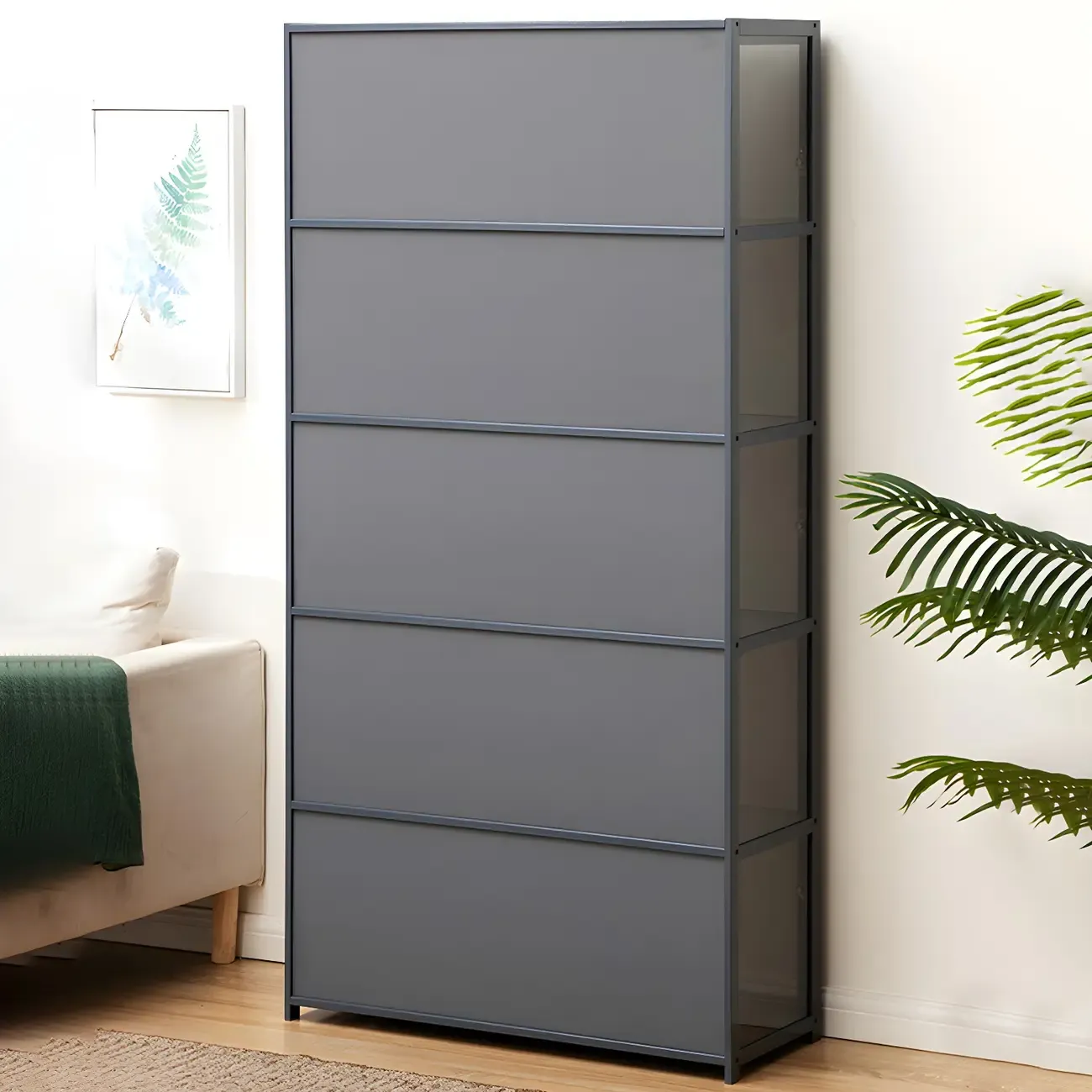 Classic Bamboo Display Cabinet with Acrylic Doors for Home Image - 28