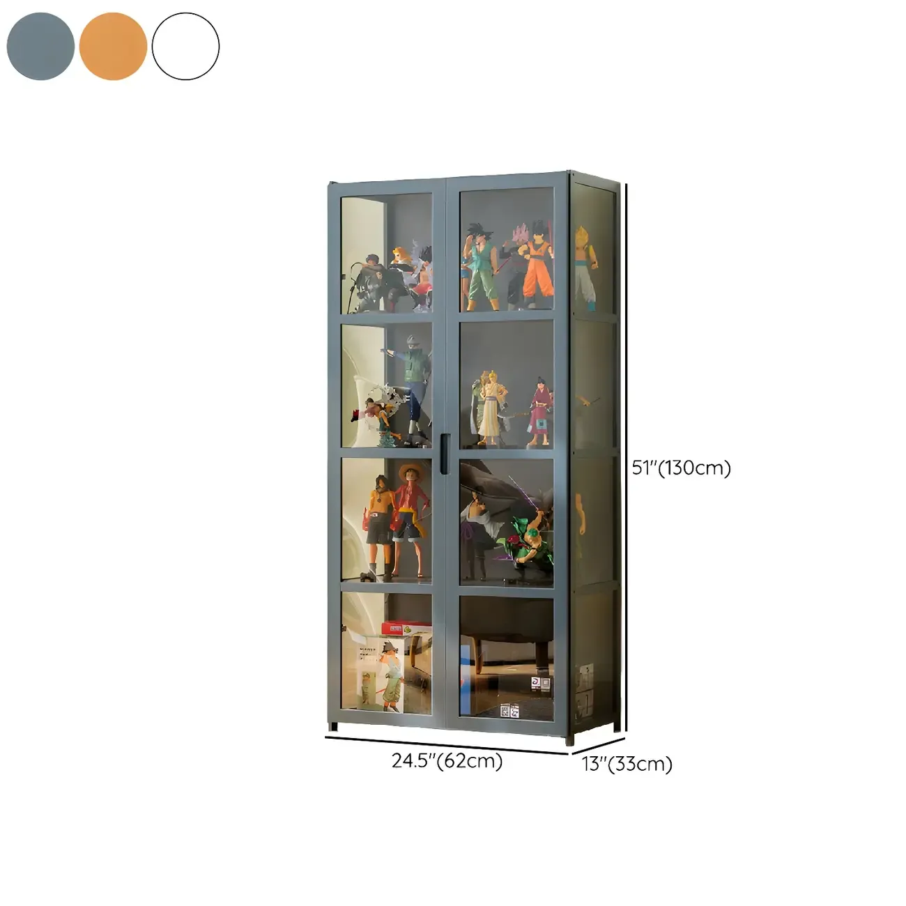 Classic Bamboo Display Cabinet with Acrylic Doors for Home Image - 33