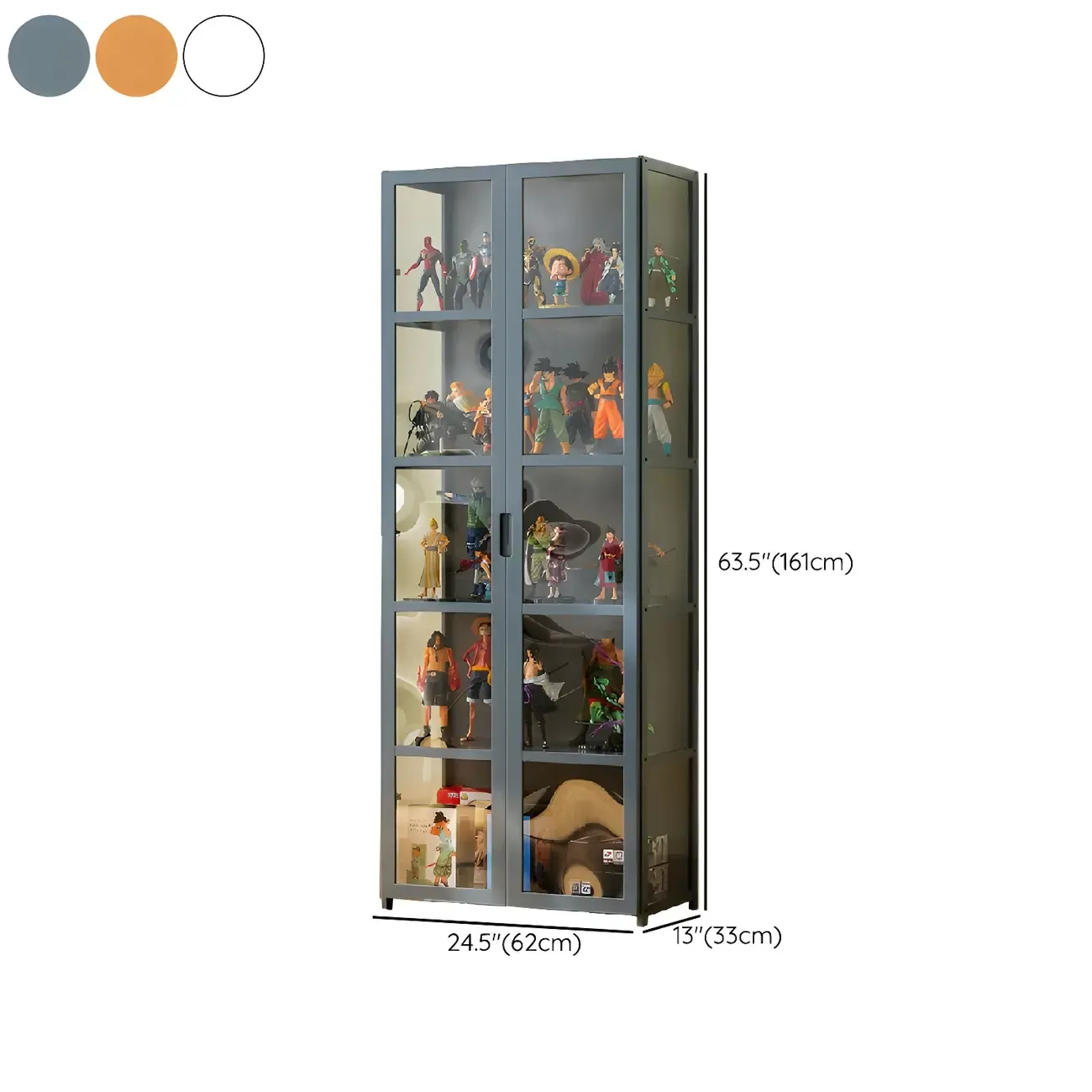 Classic Bamboo Display Cabinet with Acrylic Doors for Home Image - 34