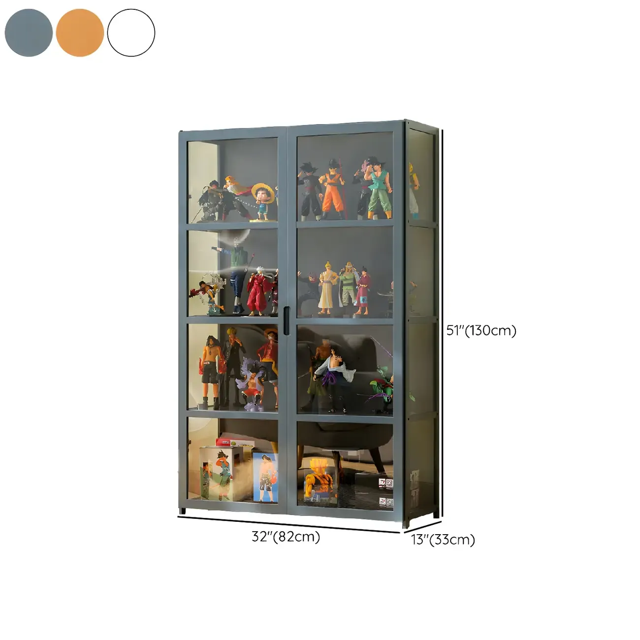 Classic Bamboo Display Cabinet with Acrylic Doors for Home Image - 35
