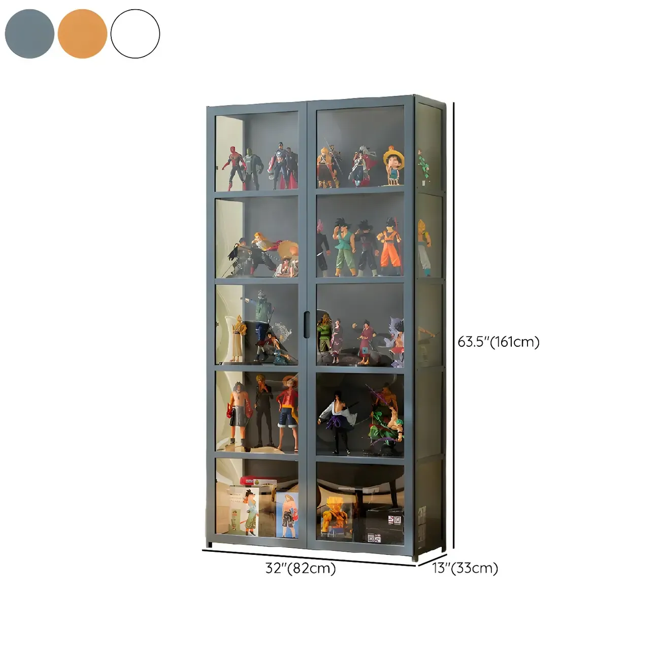 Classic Bamboo Display Cabinet with Acrylic Doors for Home Image - 36