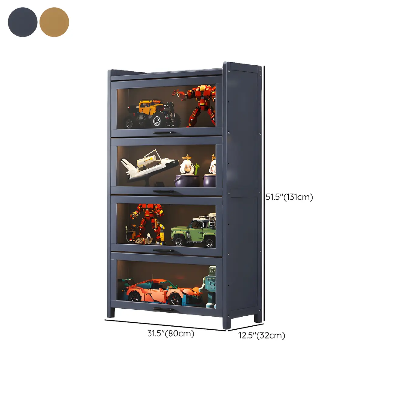 Living Room Modern Gray Bamboo Display Cabinet Image - 20 | homeyfad