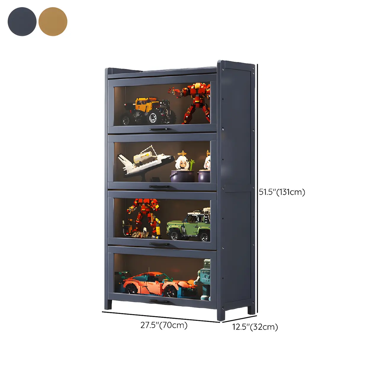 Living Room Modern Gray Bamboo Display Cabinet Image - 21 | homeyfad