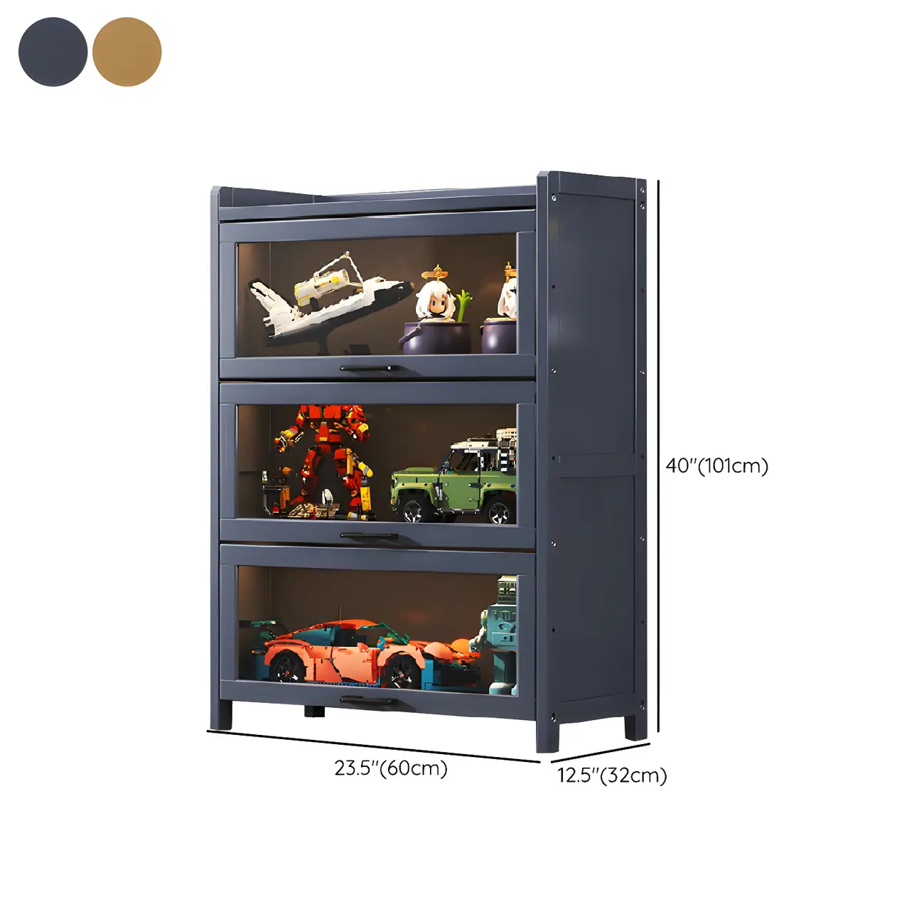 Living Room Modern Gray Bamboo Display Cabinet Image - 26 | homeyfad