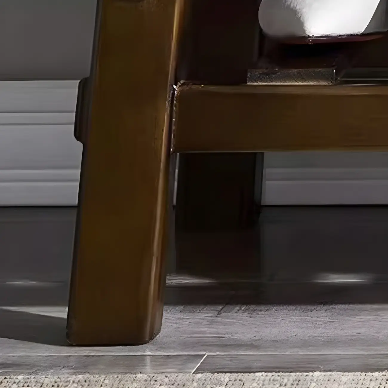 White Modern Upholstered Short Entryway Bench with Shelves Image - 7 | homeyfad