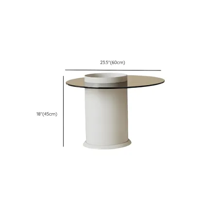 White Round Wood Lift-Top Drawer Coffee Table Image - 13