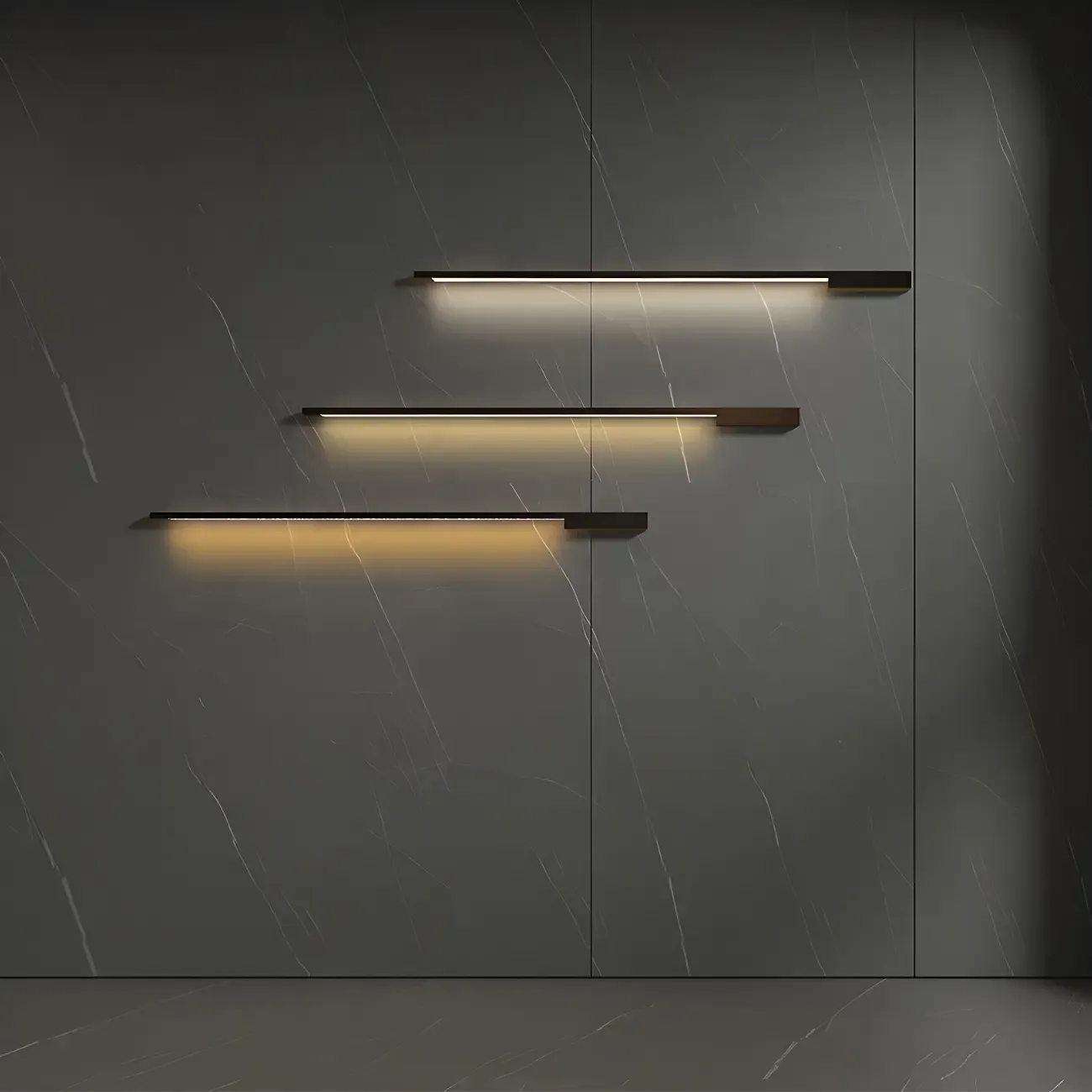 Stylish Sleek Modern Black Linear LED Vanity Wall Light