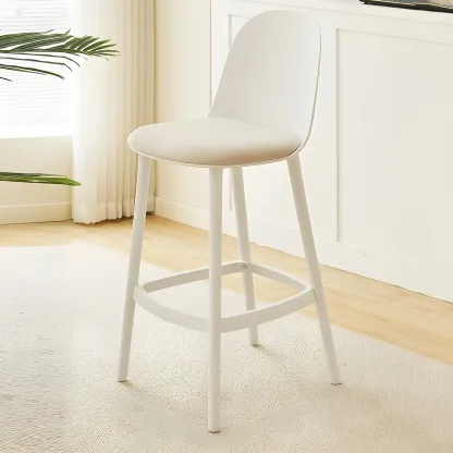 Modern Acrylic Durable Smooth Cushion High Bar Stool Image - 3
