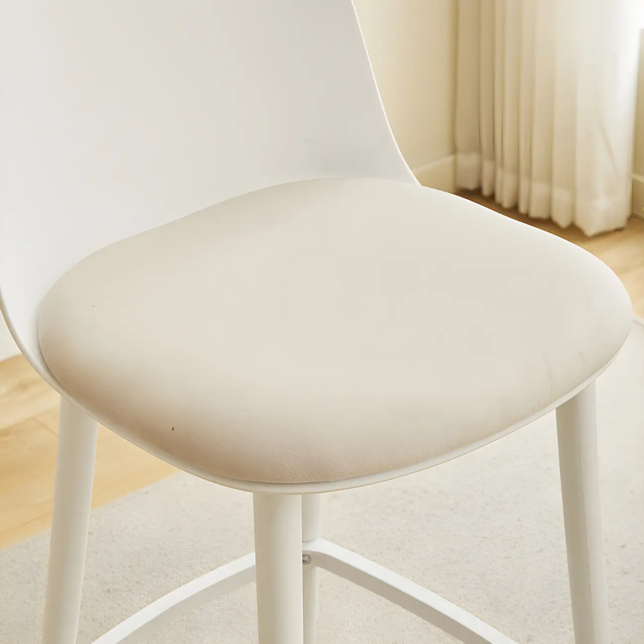 Modern Acrylic Durable Smooth Cushion High Bar Stool Image - 9 | homeyfad