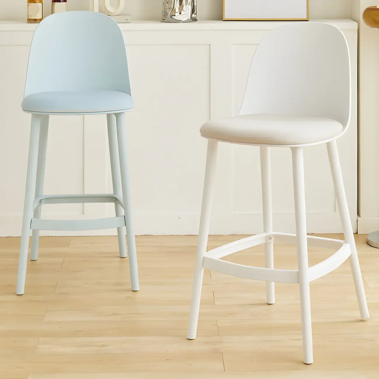 Modern Acrylic Durable Smooth Cushion High Bar Stool Image - 8