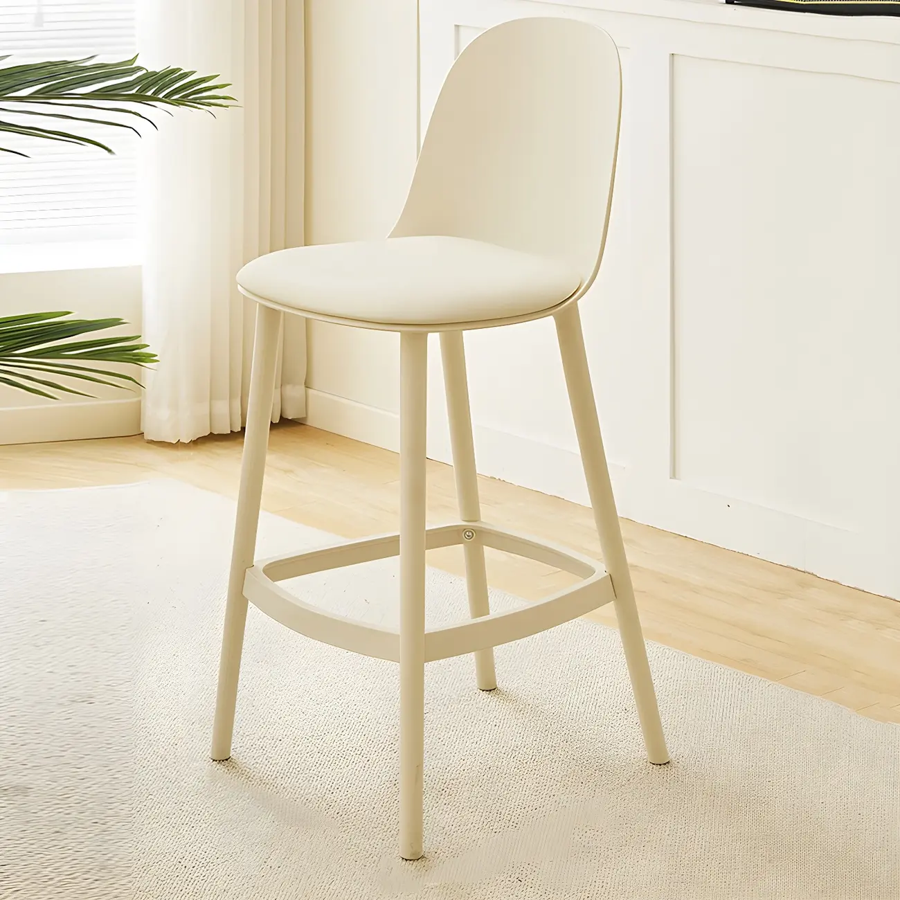 Modern Acrylic Durable Smooth Cushion High Bar Stool Image - 13 | homeyfad
