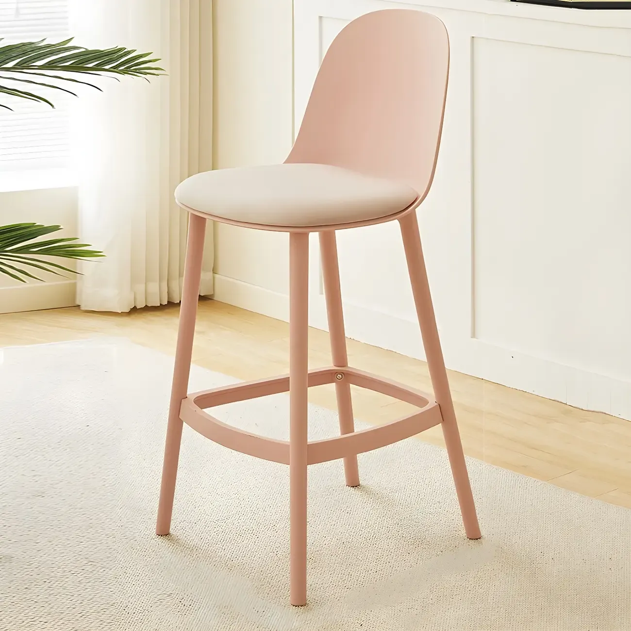 Modern Acrylic Durable Smooth Cushion High Bar Stool Image - 14