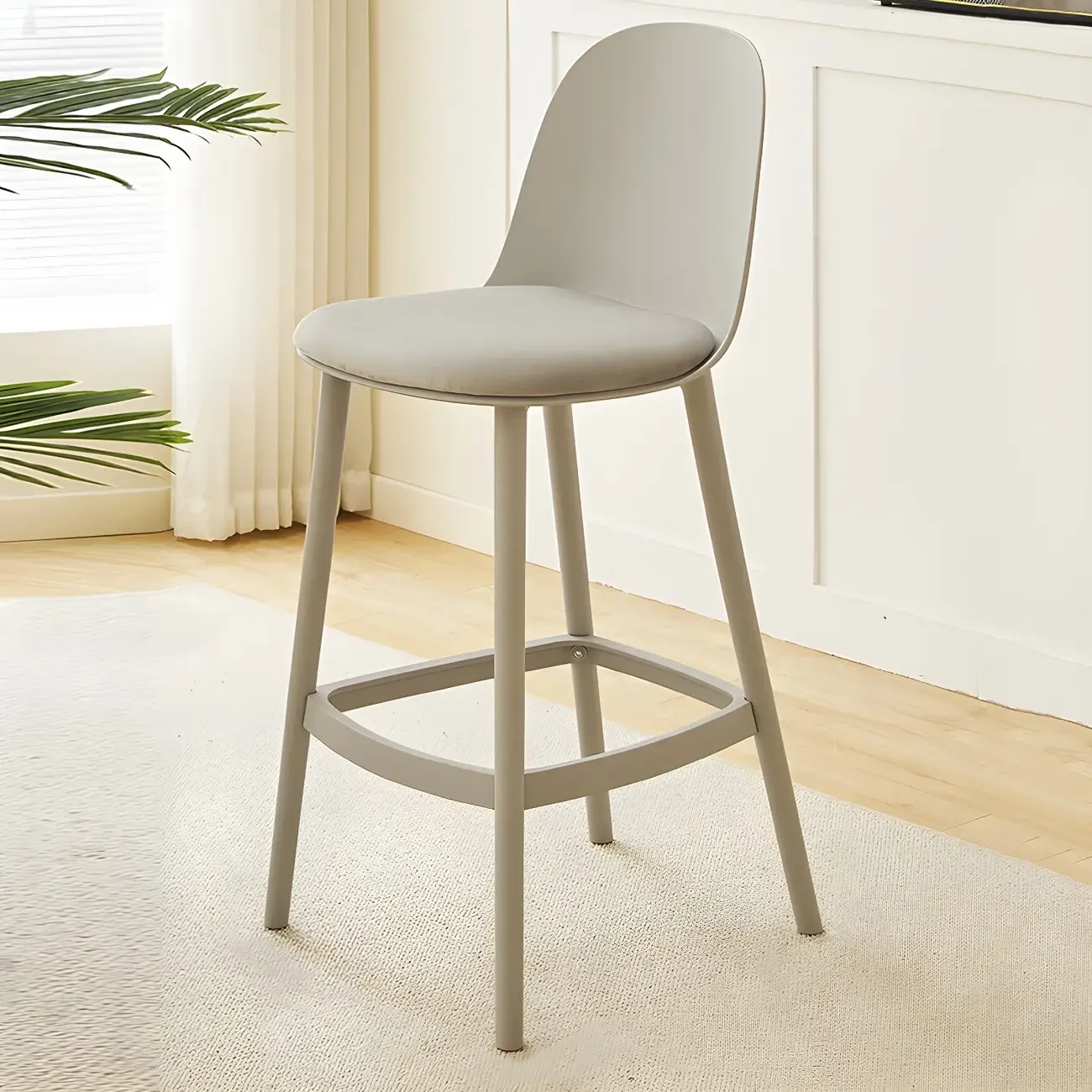 Modern Acrylic Durable Smooth Cushion High Bar Stool Image - 16