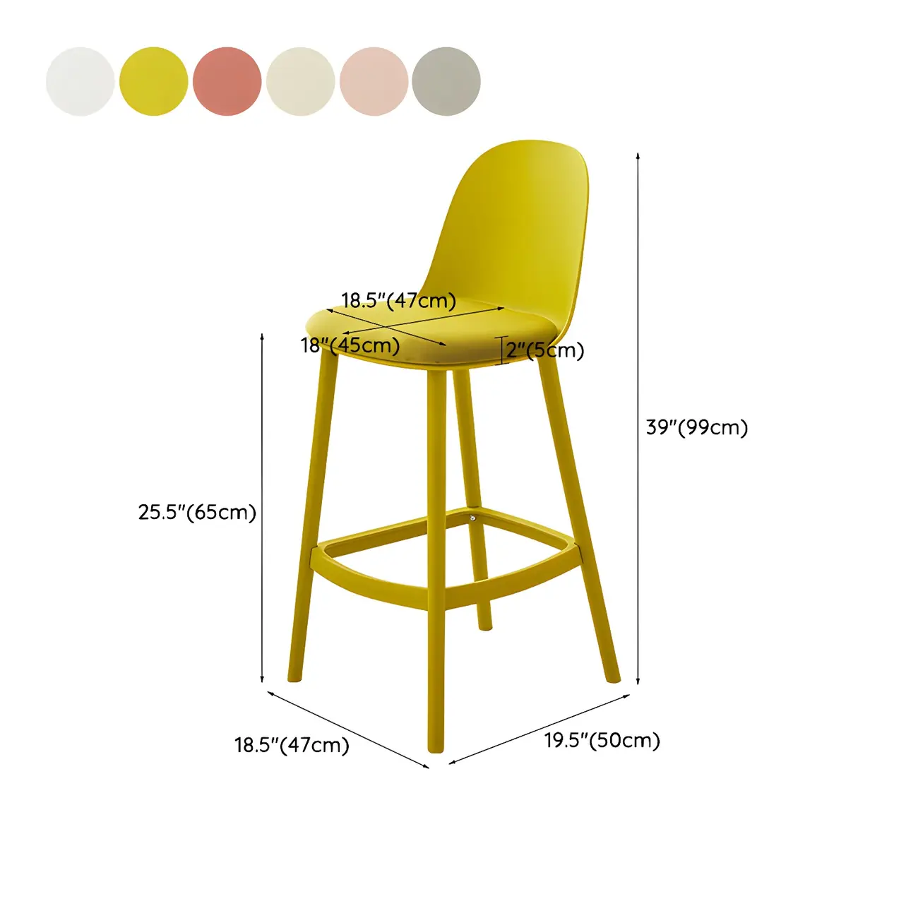 Modern Acrylic Durable Smooth Cushion High Bar Stool Image - 42 | homeyfad