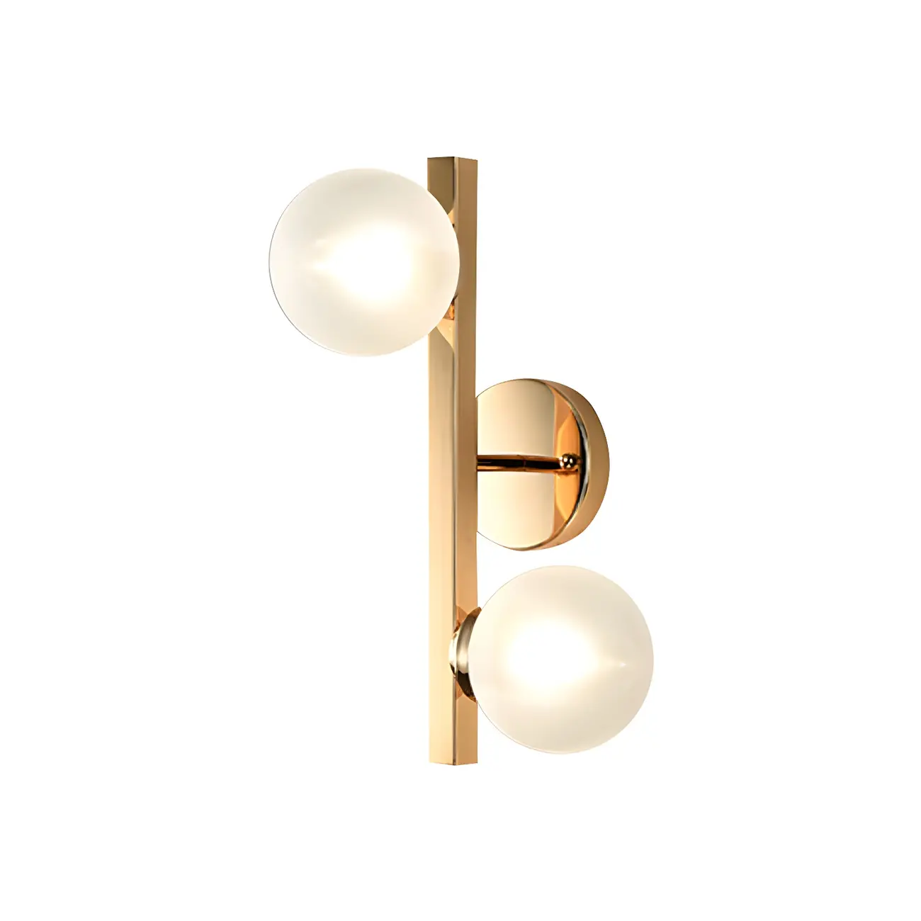 2-Light Globe Brass LED Wall Sconce for Living Room Decor  | homeyfad