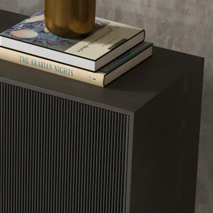 Modern Wooden Dresser with Gold Handles & Soft-Close Drawers Image - 13