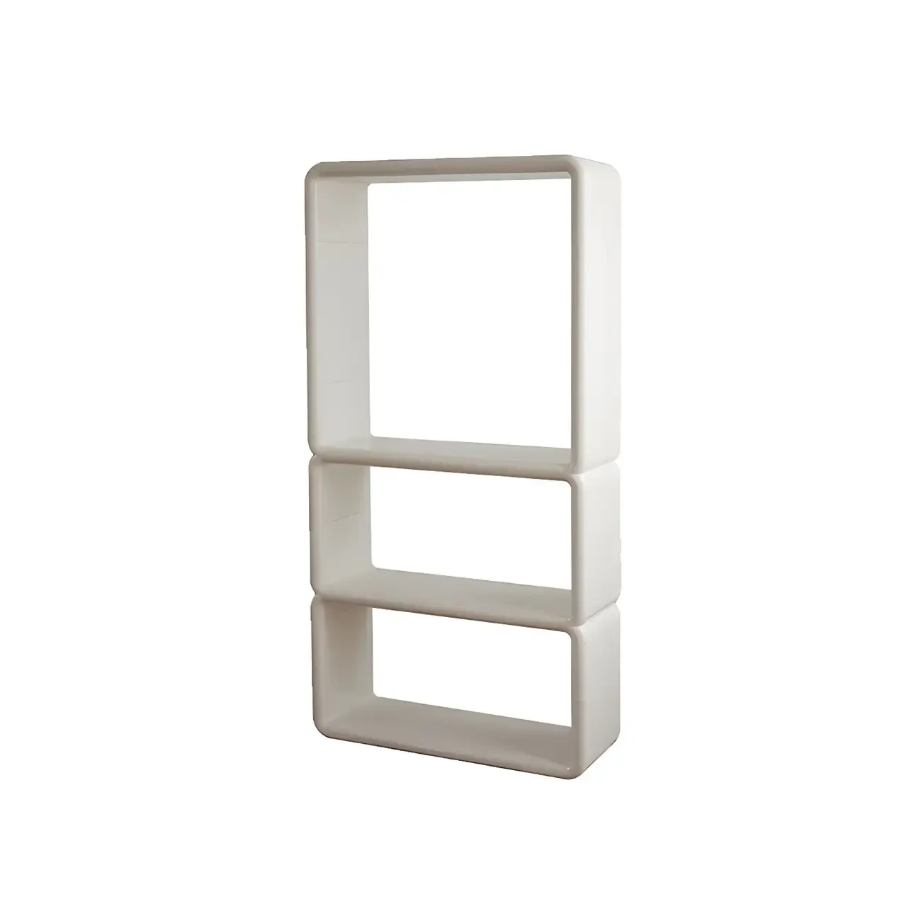 Stylish White Plastic Open Storage Display Cabinet Image - 5