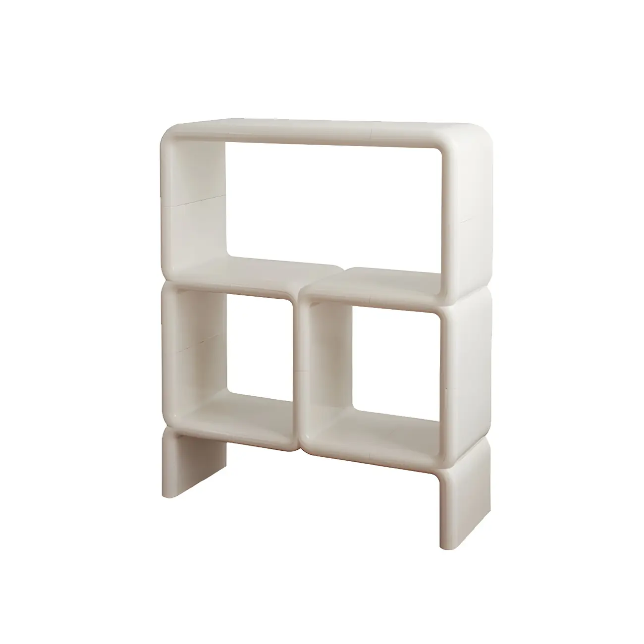 Stylish White Plastic Open Storage Display Cabinet Image - 7 | homeyfad