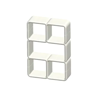 Stylish White Plastic Open Storage Display Cabinet Image - 9