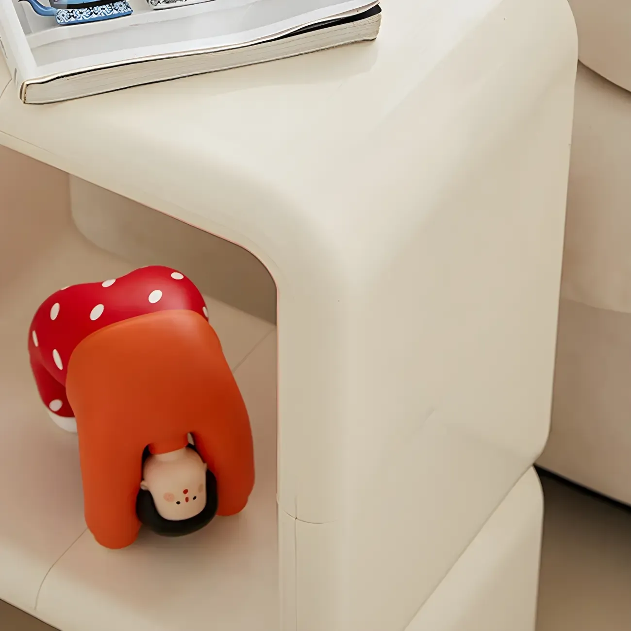 Stylish White Plastic Open Storage Display Cabinet Image - 11