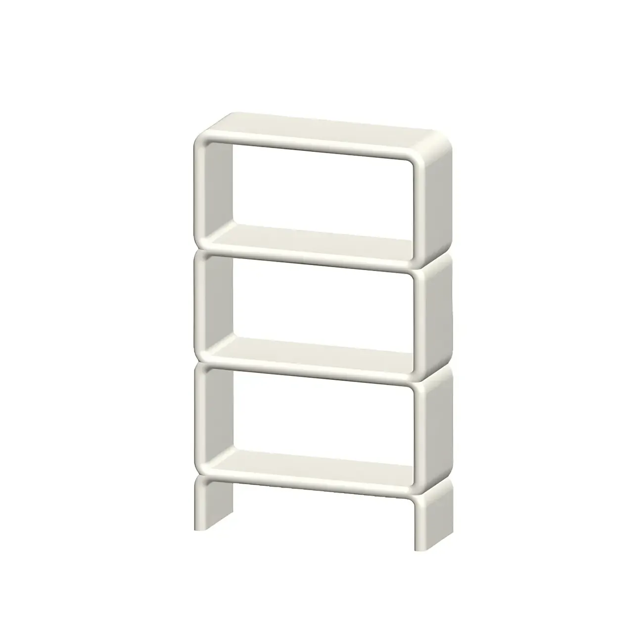 Stylish White Plastic Open Storage Display Cabinet Image - 12