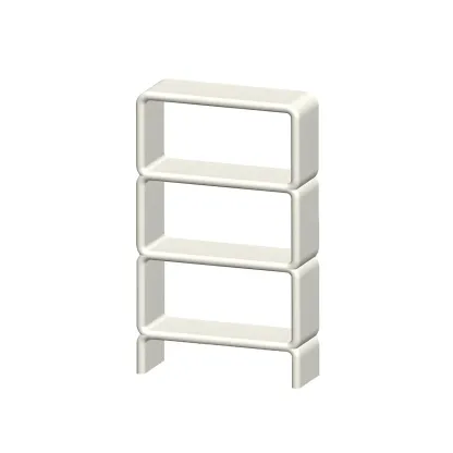 Stylish White Plastic Open Storage Display Cabinet Image - 12