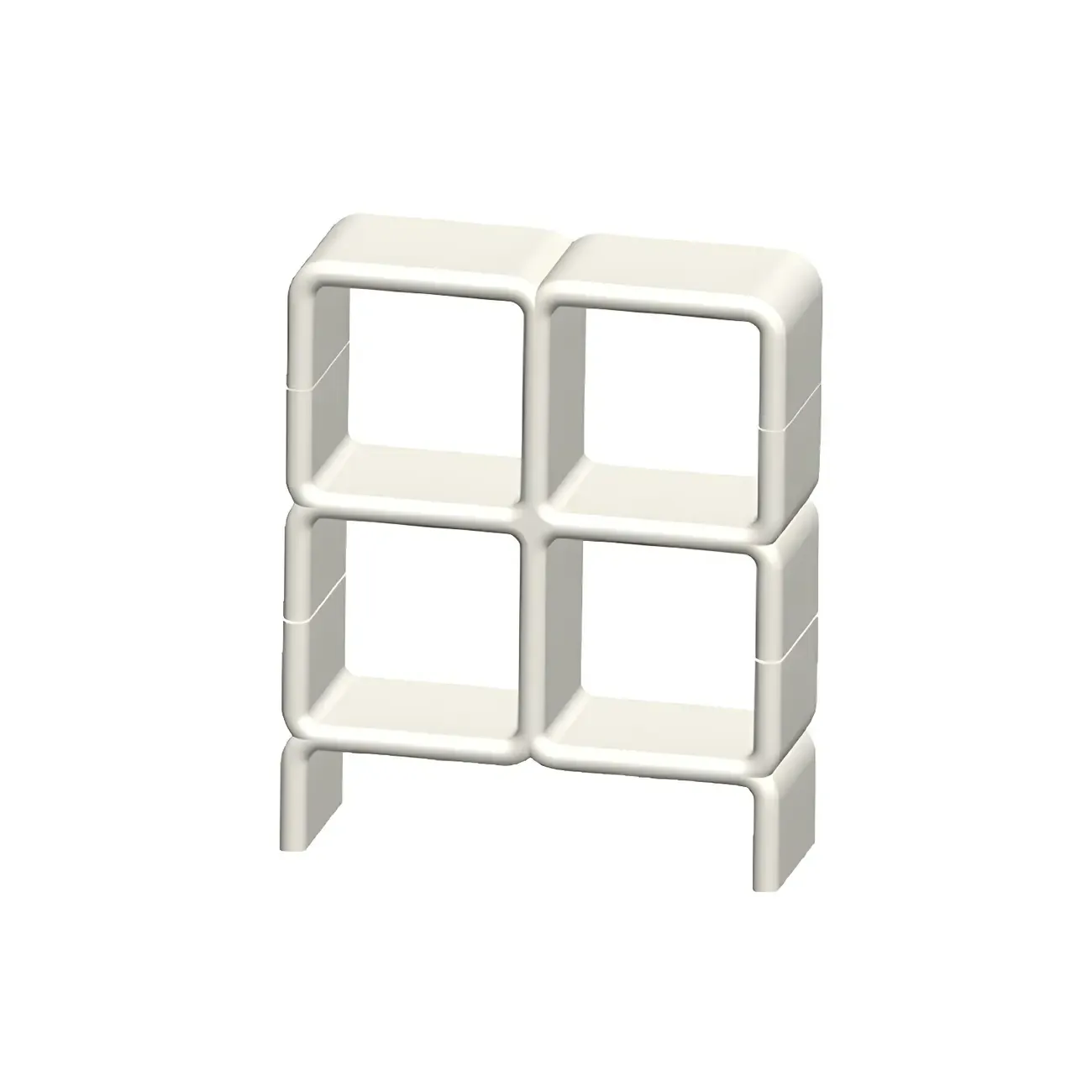 Stylish White Plastic Open Storage Display Cabinet Image - 13