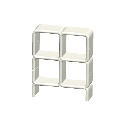 Stylish White Plastic Open Storage Display Cabinet Image - 13