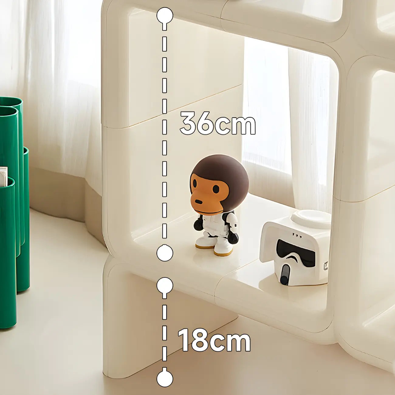 Stylish White Plastic Open Storage Display Cabinet Image - 15 | homeyfad