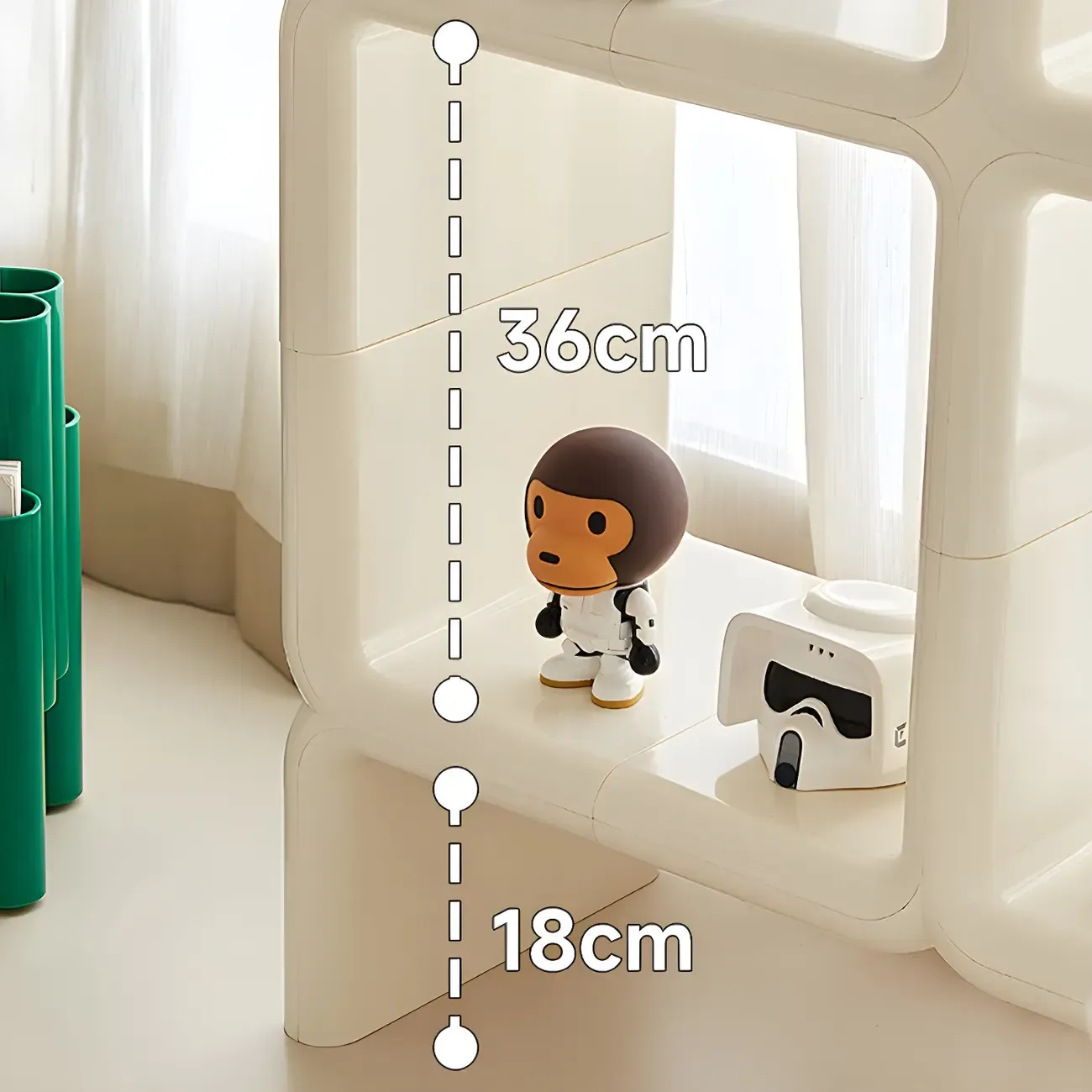 Stylish White Plastic Open Storage Display Cabinet Image - 15