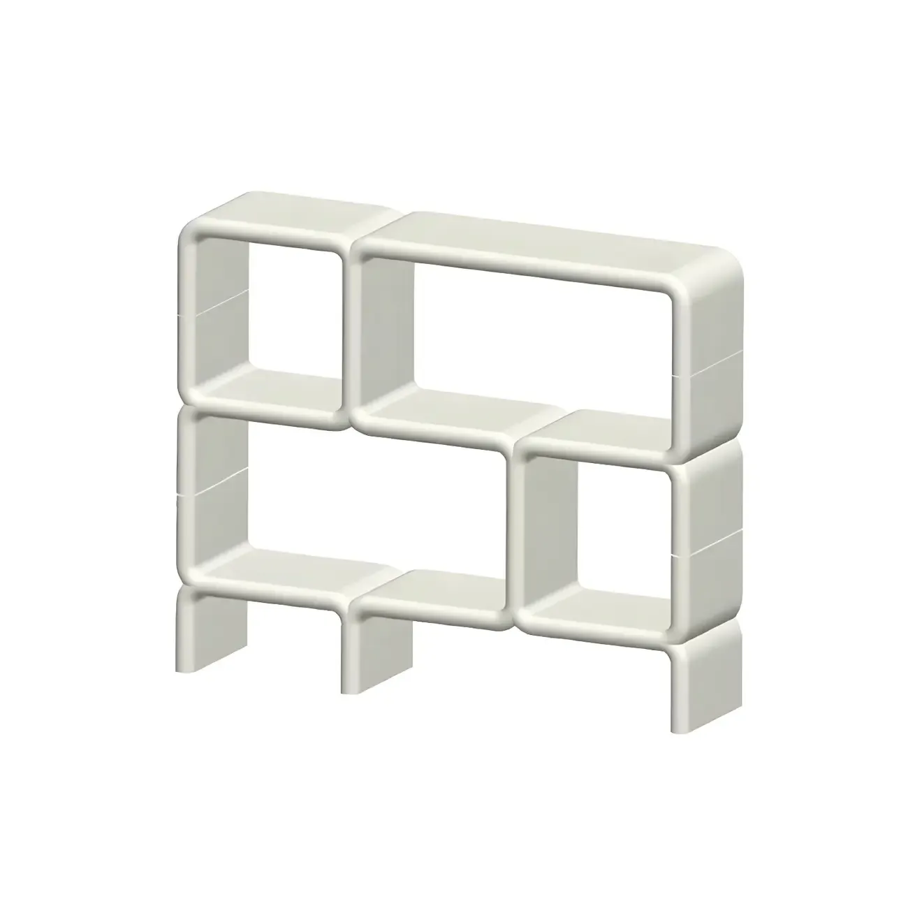 Stylish White Plastic Open Storage Display Cabinet Image - 16
