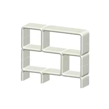 Stylish White Plastic Open Storage Display Cabinet Image - 16