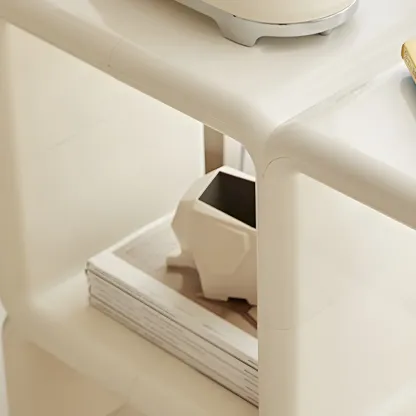 Stylish White Plastic Open Storage Display Cabinet Image - 17