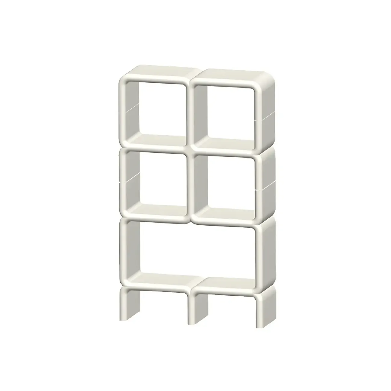 Stylish White Plastic Open Storage Display Cabinet Image - 19