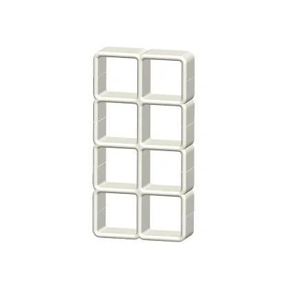 Stylish White Plastic Open Storage Display Cabinet Image - 20