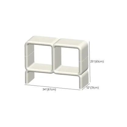 Stylish White Plastic Open Storage Display Cabinet Image - 22