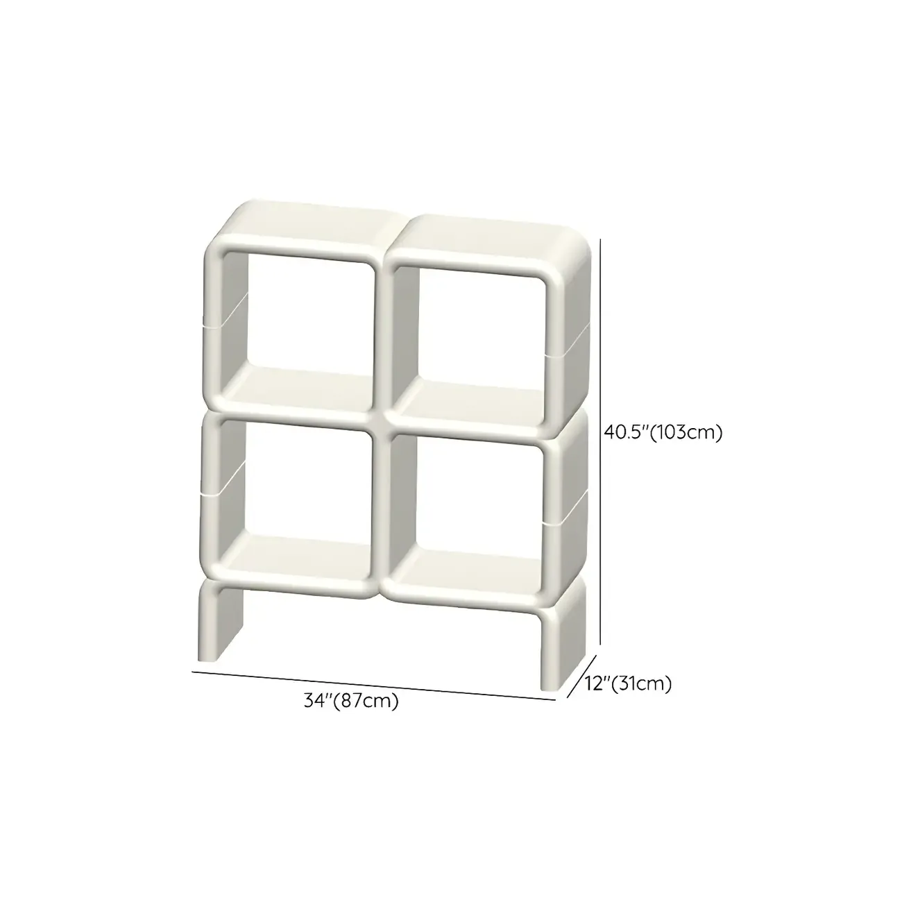 Stylish White Plastic Open Storage Display Cabinet Image - 23