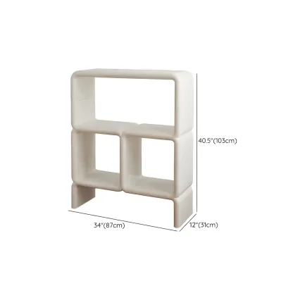 Stylish White Plastic Open Storage Display Cabinet Image - 24