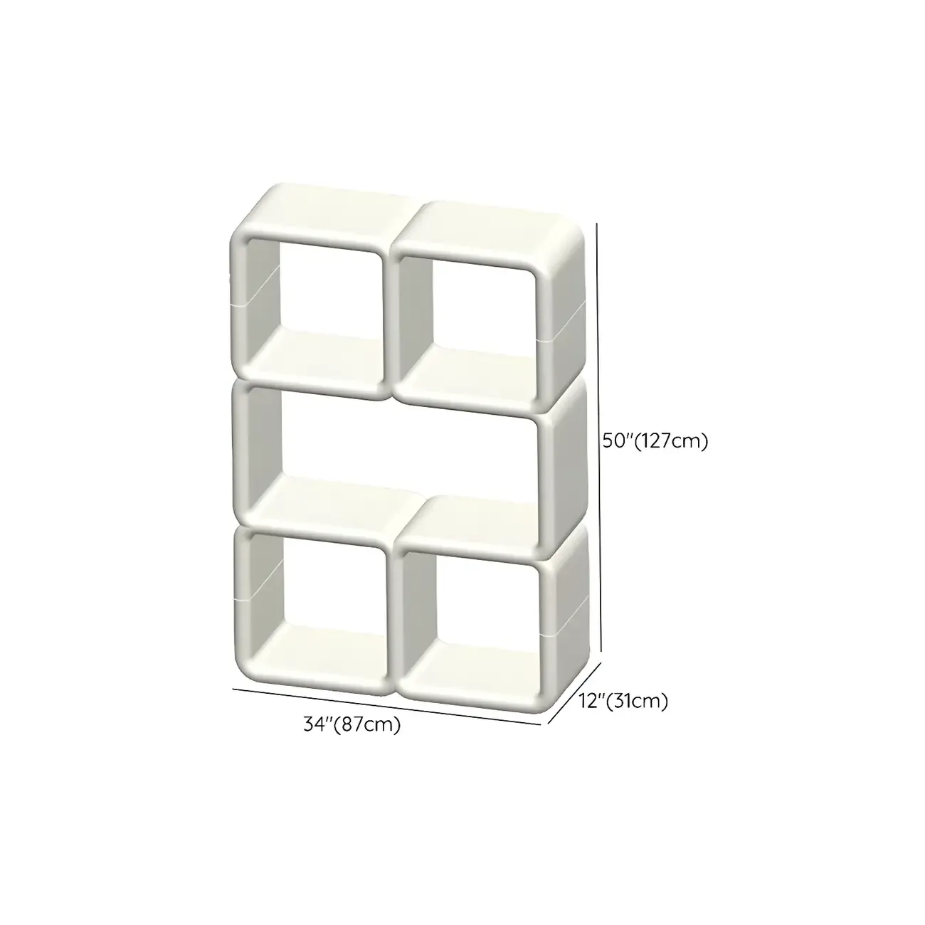 Stylish White Plastic Open Storage Display Cabinet Image - 25