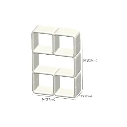 Stylish White Plastic Open Storage Display Cabinet Image - 25