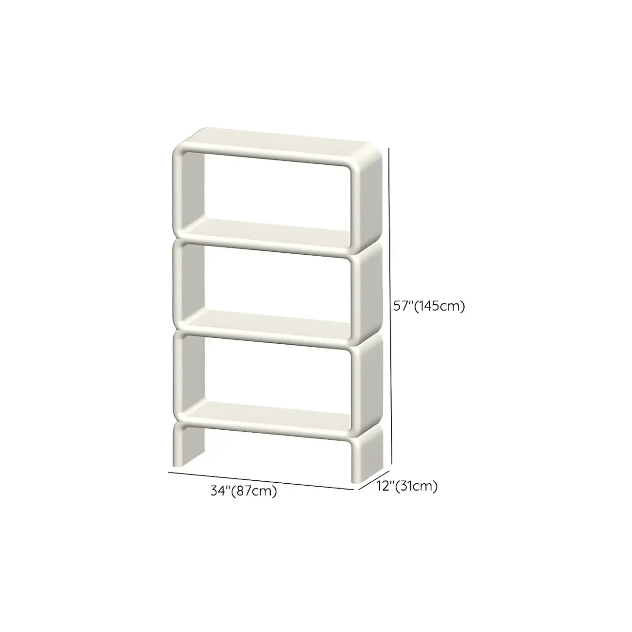 Stylish White Plastic Open Storage Display Cabinet Image - 26