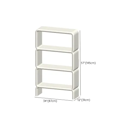 Stylish White Plastic Open Storage Display Cabinet Image - 26