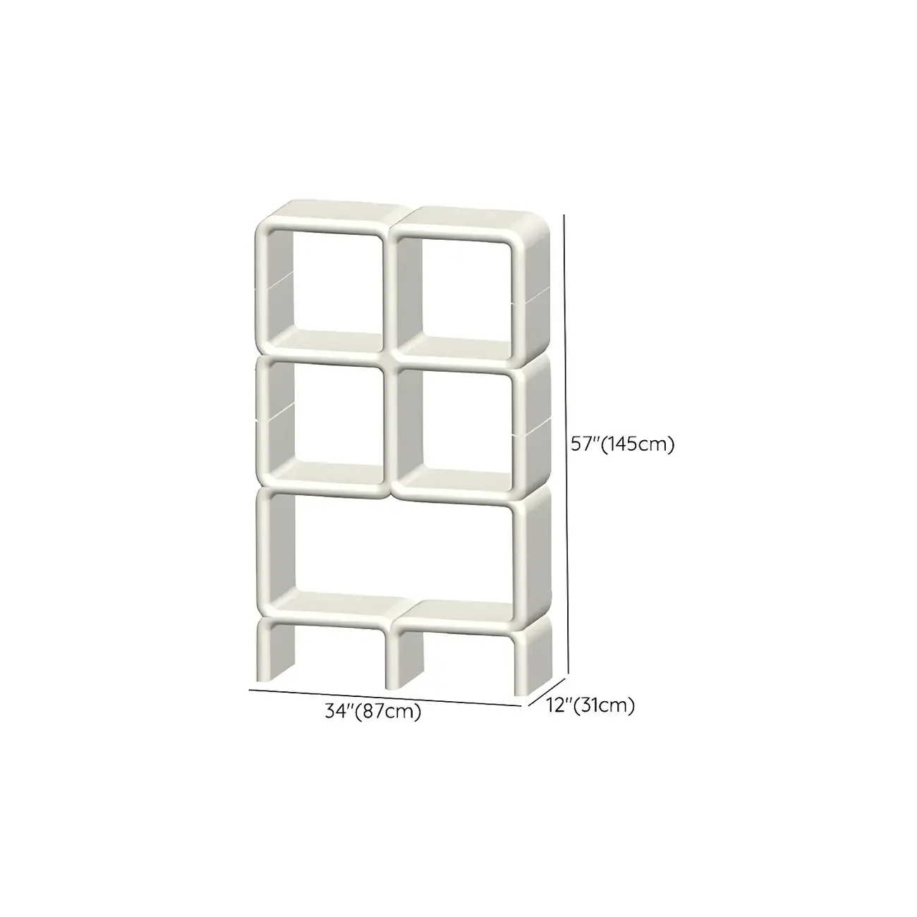Stylish White Plastic Open Storage Display Cabinet Image - 27