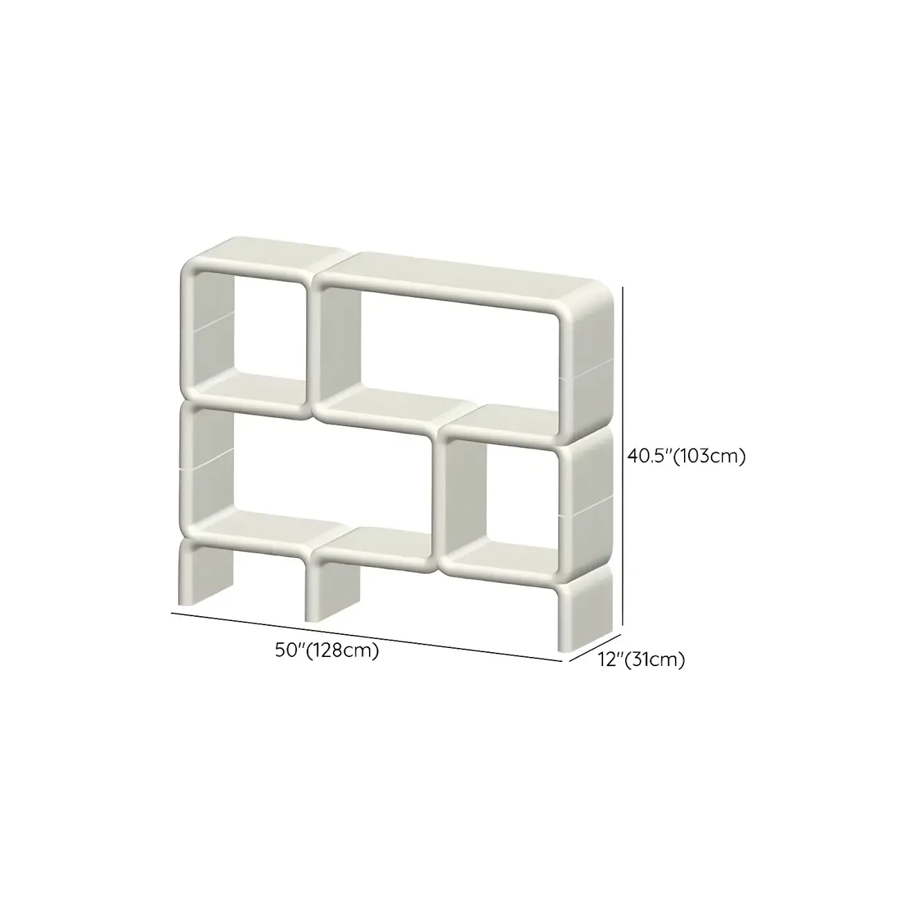 Stylish White Plastic Open Storage Display Cabinet Image - 28