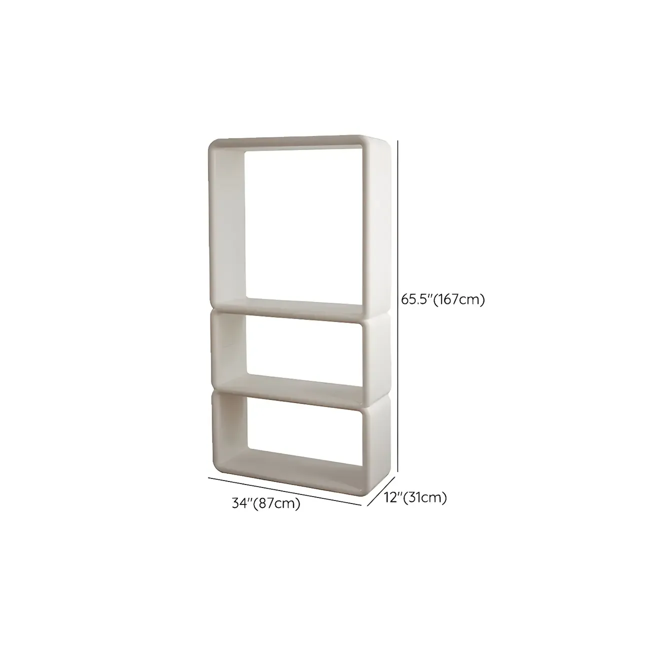 Stylish White Plastic Open Storage Display Cabinet Image - 29