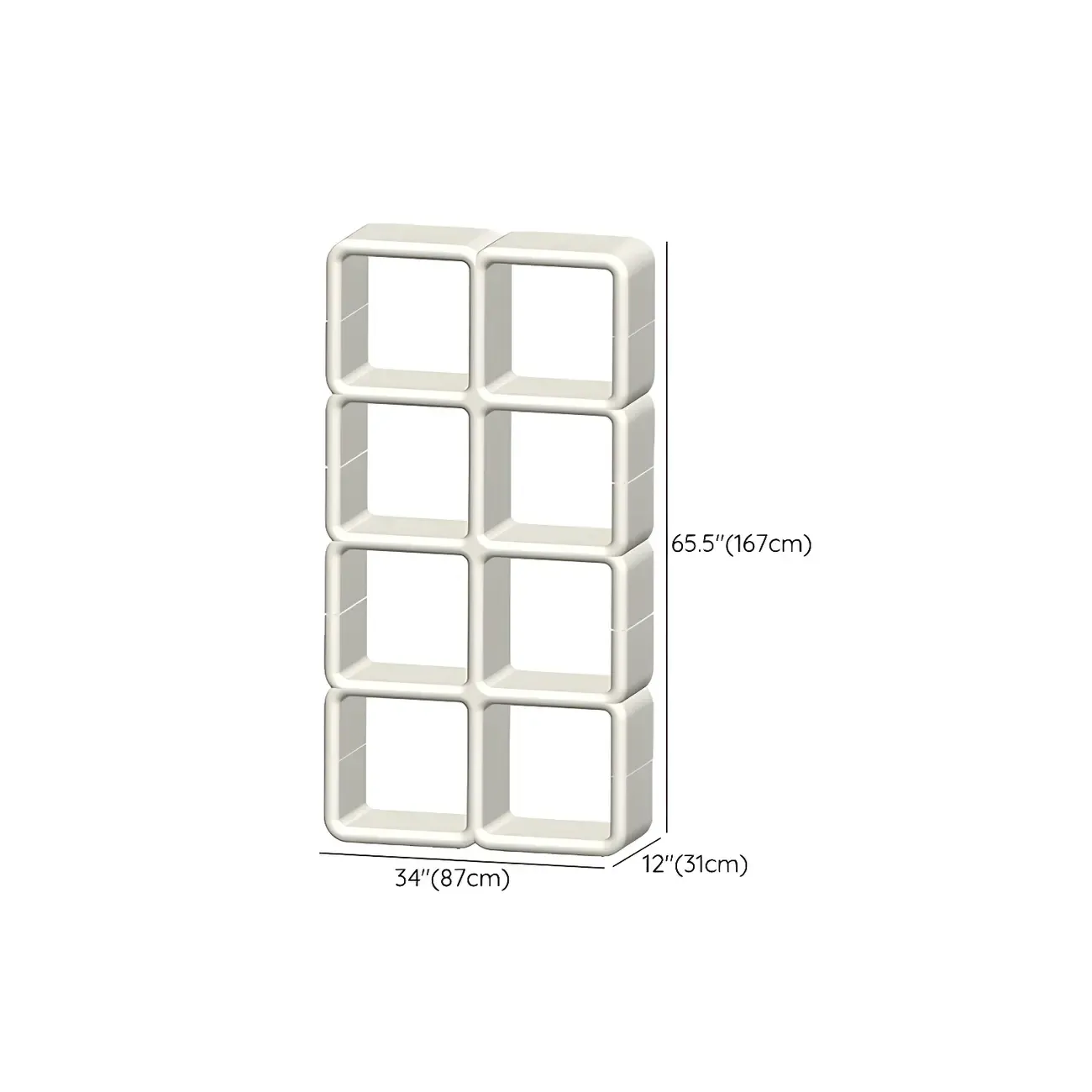 Stylish White Plastic Open Storage Display Cabinet Image - 30
